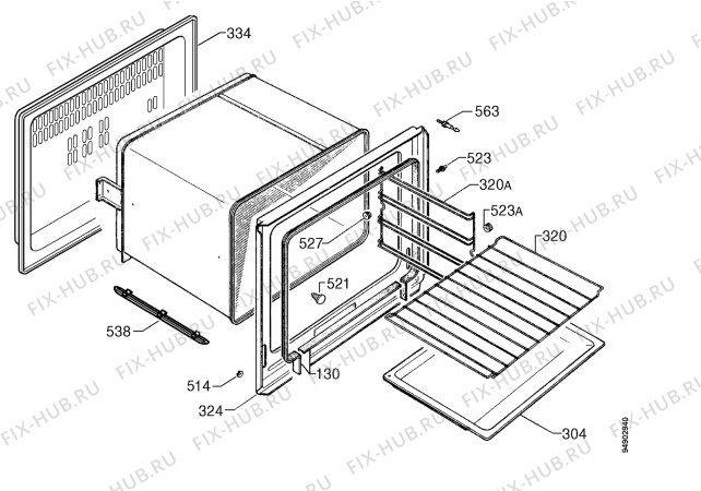 Взрыв-схема плиты (духовки) Zanussi ZBM761SX - Схема узла Housing 001