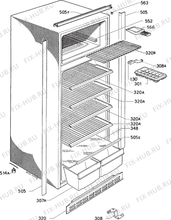 Взрыв-схема холодильника Zanussi ZP280/2T - Схема узла Housing 001