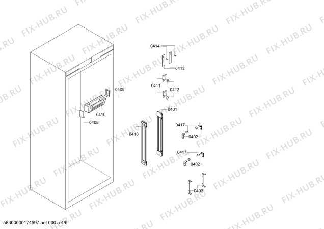 Взрыв-схема холодильника Gaggenau RC472701 - Схема узла 04