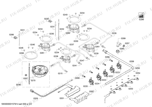 Взрыв-схема плиты (духовки) Constructa CA162650NL 4G+1W (BAND.) CA76F IH5 - Схема узла 02