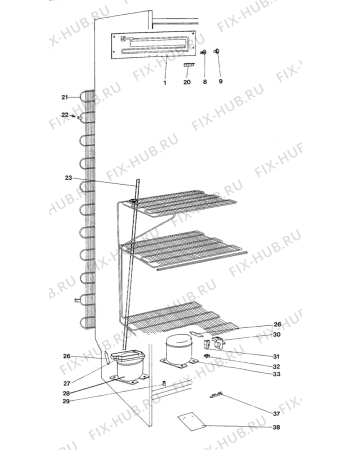 Взрыв-схема холодильника Electrolux TR1230A - Схема узла C10 Cold, users manual