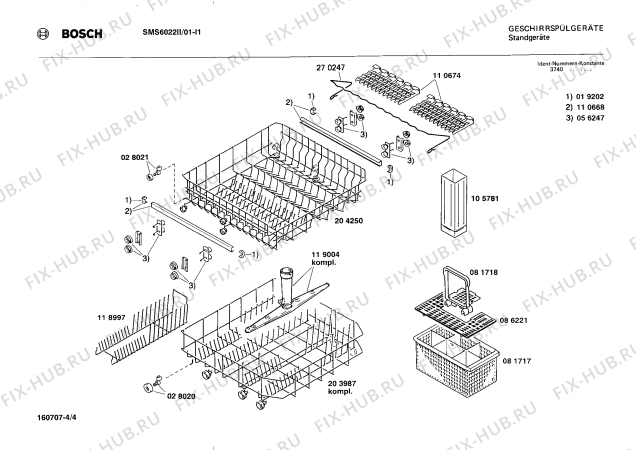 Взрыв-схема посудомоечной машины Bosch SMS6022II - Схема узла 04