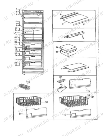 Взрыв-схема холодильника Zanussi ZF67/42FF - Схема узла Furniture