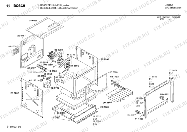 Схема №2 HBE636BEU с изображением Инструкция по эксплуатации для плиты (духовки) Bosch 00515944