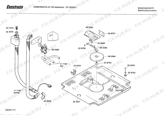 Взрыв-схема стиральной машины Constructa CV7923 CV7923 Elektronik - Схема узла 07