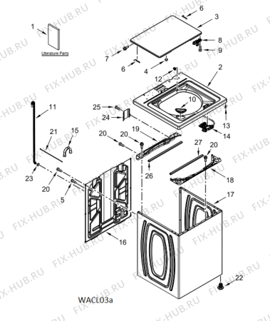 Схема №4 4KWTW4705FW с изображением Винтик для стиралки Whirlpool 488000525746