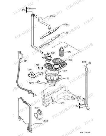 Взрыв-схема посудомоечной машины Electrolux ESF6510LLW - Схема узла Hydraulic System 272