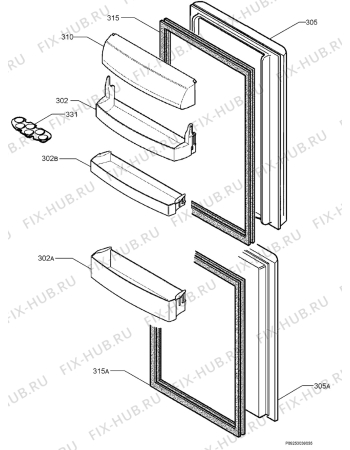 Взрыв-схема холодильника Ikea LFC223/92 90157586 - Схема узла Door 003