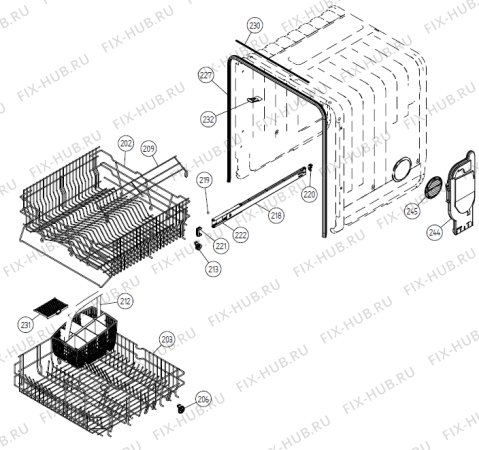Взрыв-схема посудомоечной машины Gorenje DM 10 Charmant SE   -White Bi (900001016, DW20.1) - Схема узла 02