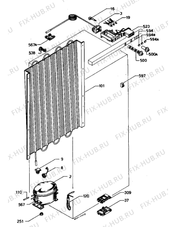 Взрыв-схема холодильника Castor C8419 - Схема узла Cooling system 017