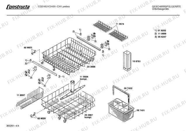 Взрыв-схема посудомоечной машины Constructa CG516U1CH - Схема узла 04