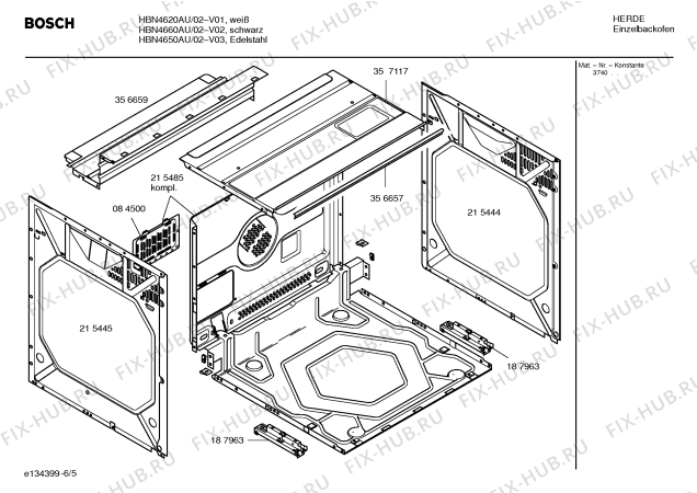 Схема №6 HBN4660AU с изображением Инструкция по эксплуатации для плиты (духовки) Bosch 00581535