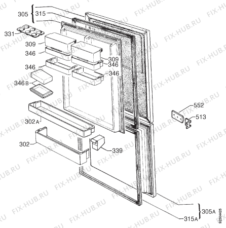 Взрыв-схема холодильника Aeg S2942-4I - Схема узла Refrigerator door