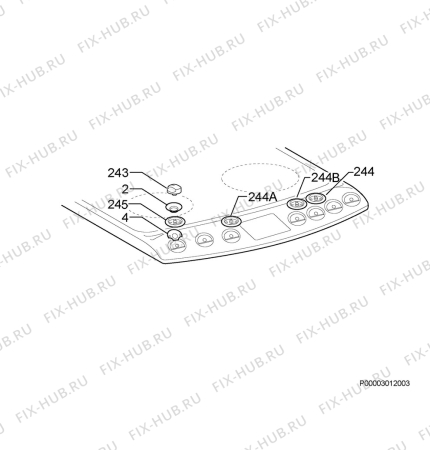 Взрыв-схема плиты (духовки) Aeg Electrolux D77000GF-M - Схема узла Command panel 037