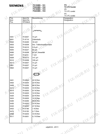 Схема №17 FD204M6 с изображением Транзистор для жк-телевизора Siemens 00796251