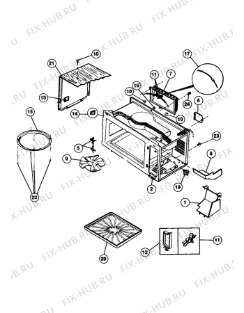 Взрыв-схема микроволновой печи Electrolux NF4070 - Схема узла Oven equipment