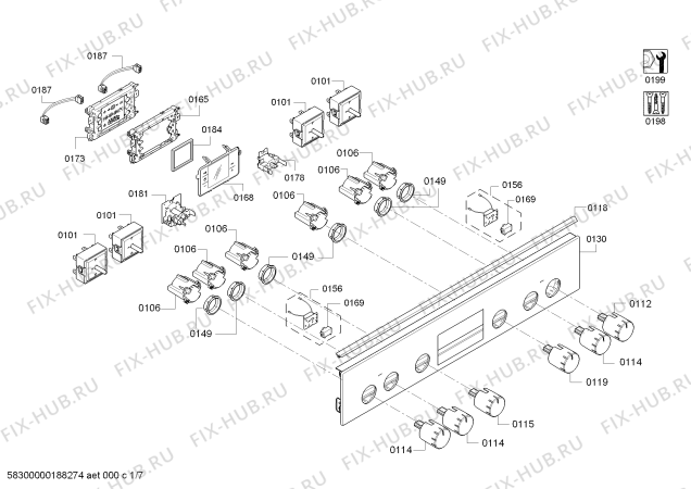 Схема №7 HCR724327S с изображением Ручка конфорки для плиты (духовки) Bosch 00636859