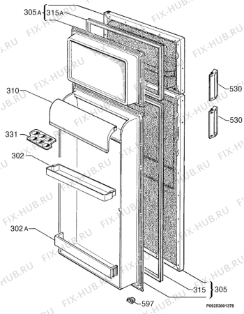 Взрыв-схема холодильника Privileg 520310_4792 - Схема узла Door 003
