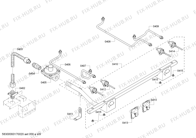 Схема №7 PRD305PH Thermador с изображением Ремкомплект для духового шкафа Bosch 00651284
