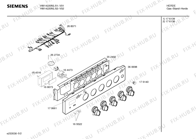 Схема №4 HM14220NL с изображением Инструкция по эксплуатации для плиты (духовки) Siemens 00527733