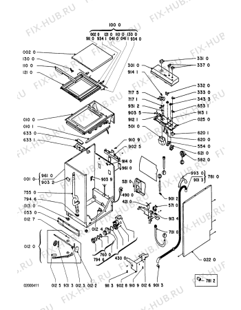 Схема №2 AWG 438/WP/CH с изображением Проводка для стиральной машины Whirlpool 481932118289