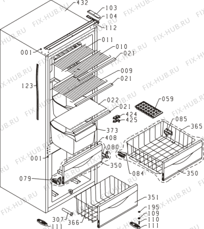 Схема №3 KK21 (118610, HZDI2126) с изображением Панель ящика для холодильника Gorenje 631341