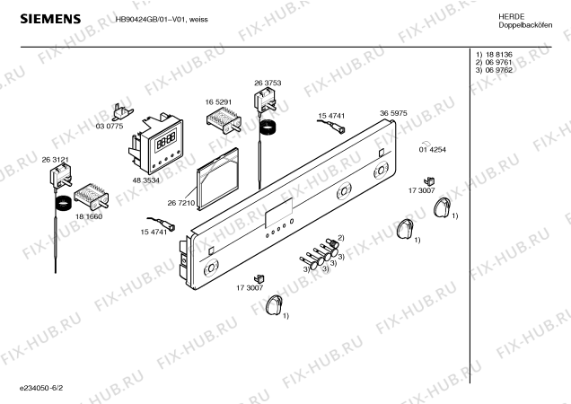 Взрыв-схема плиты (духовки) Siemens HB90424GB - Схема узла 02