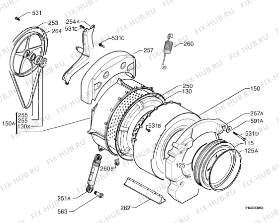 Взрыв-схема стиральной машины Privileg 969048_20617 - Схема узла Functional parts 267