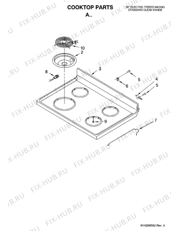 Схема №5 RF111PXSQ с изображением Ручка двери для плиты (духовки) Whirlpool 482000011600