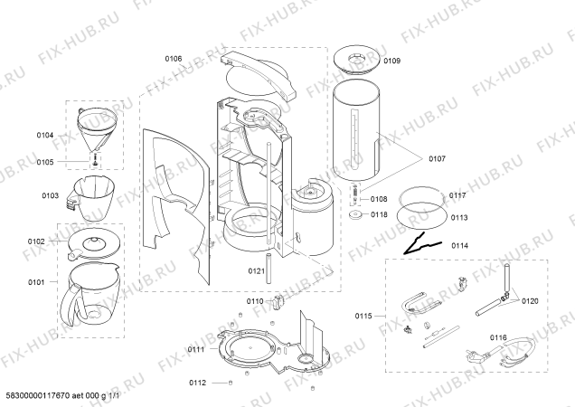 Схема №1 TKA6031V private collection с изображением Переключатель для электрокофеварки Bosch 00616991