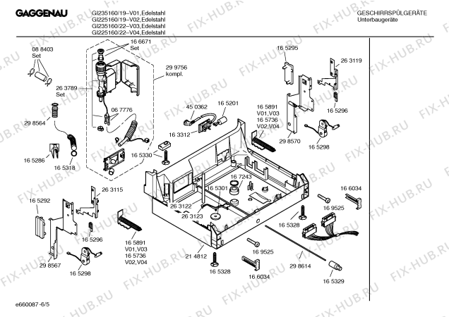 Схема №5 GI235160 с изображением Инструкция по эксплуатации Gaggenau для посудомойки Bosch 00526428