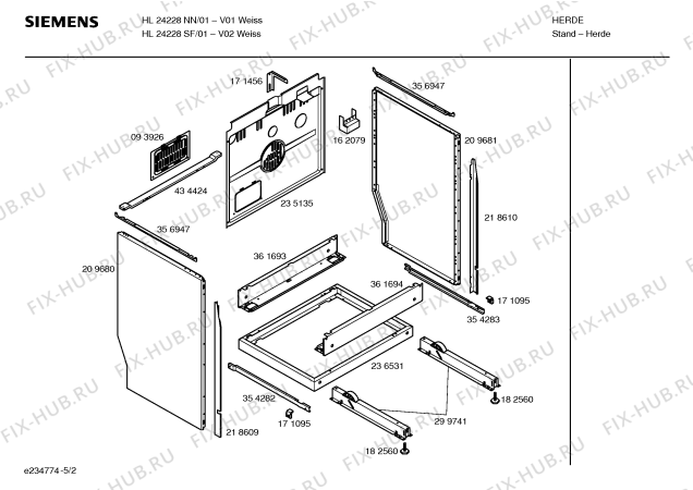 Схема №4 HL24228SF с изображением Инструкция по эксплуатации для духового шкафа Siemens 00587860