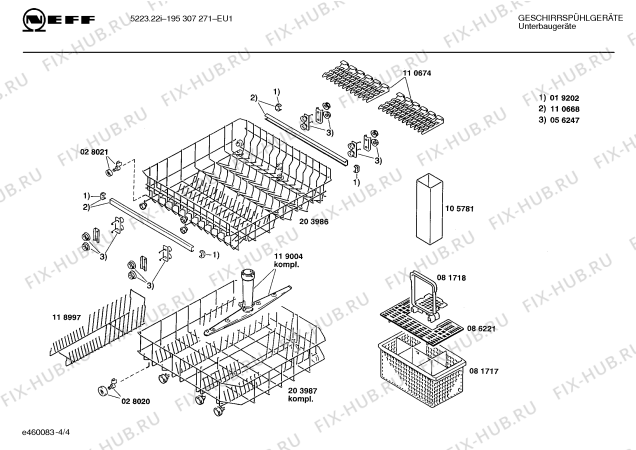 Взрыв-схема посудомоечной машины Neff 195307271 5223.22I - Схема узла 04