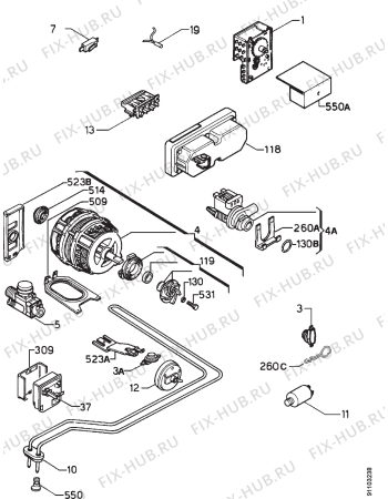 Взрыв-схема посудомоечной машины Zanussi ZP3416P - Схема узла Electrical equipment 268