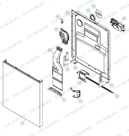 Взрыв-схема посудомоечной машины Upo D75 XL SF   -White Bi (338891, DW70.1) - Схема узла 05