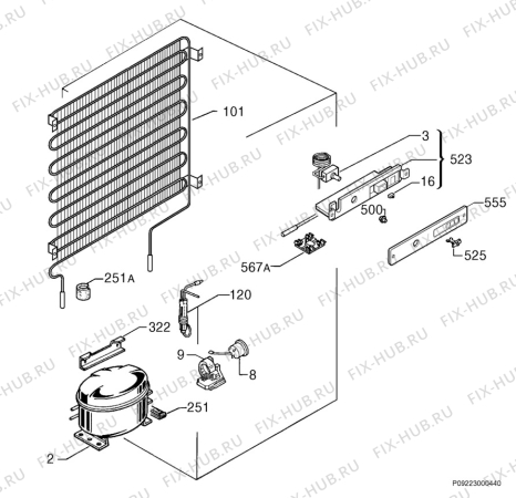 Взрыв-схема холодильника Zanussi ZV140R - Схема узла Cooling system 017