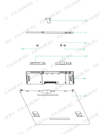 Схема №5 GCX 4862 с изображением Экран для электропосудомоечной машины Whirlpool 482000018974