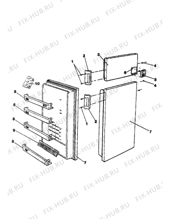 Взрыв-схема холодильника Electrolux TR908GE - Схема узла Door 003