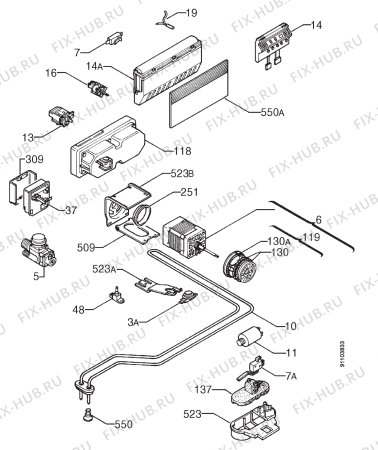 Взрыв-схема посудомоечной машины Zanussi ZW3900E - Схема узла Electrical equipment 268