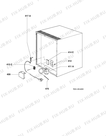 Взрыв-схема холодильника Electrolux RH252H - Схема узла Armature/fitting