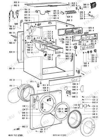 Схема №2 AWM 041 с изображением Обшивка для стиральной машины Whirlpool 481245212764