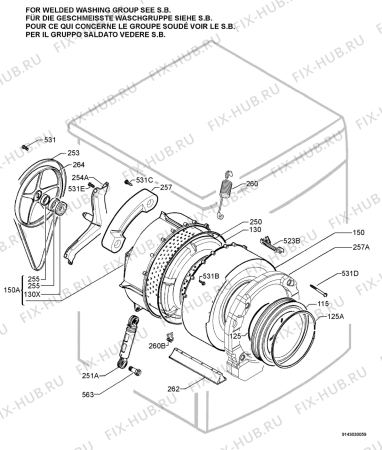 Взрыв-схема стиральной машины Electrolux EWF12449W - Схема узла Functional parts 267