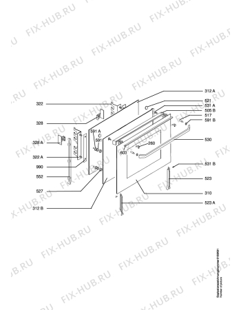 Схема №1 8600 DOU-M2 с изображением Шуруп для плиты (духовки) Aeg 3394370005