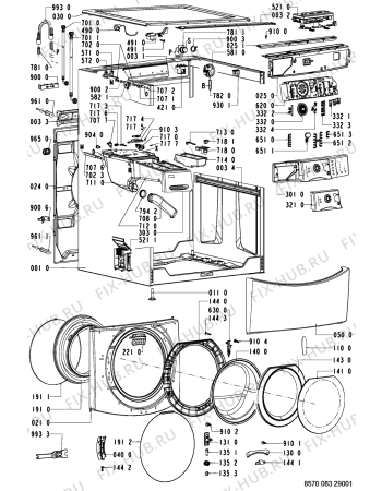 Схема №1 AWM 9000-F с изображением Кнопка, ручка переключения для стиралки Whirlpool 481241029191