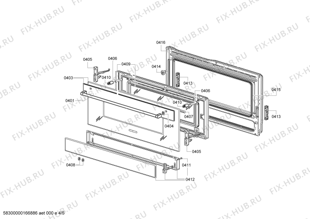 Схема №5 HG73G8155M с изображением Фронтальное стекло для плиты (духовки) Siemens 00688895