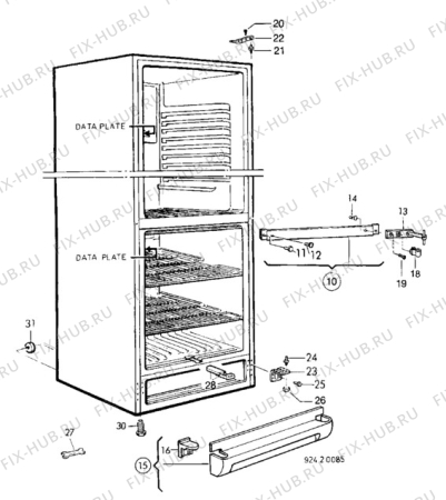 Взрыв-схема холодильника Electrolux ER3115B - Схема узла Housing 001