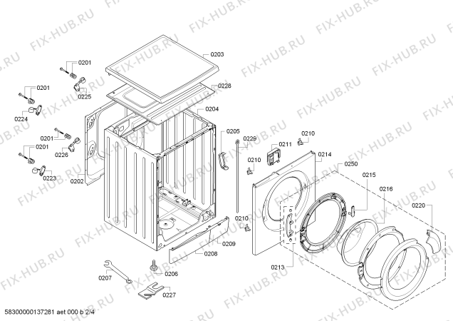 Схема №4 3TS81101A vol.65l 8kg ts8110 с изображением Ручка для стиралки Bosch 00647553