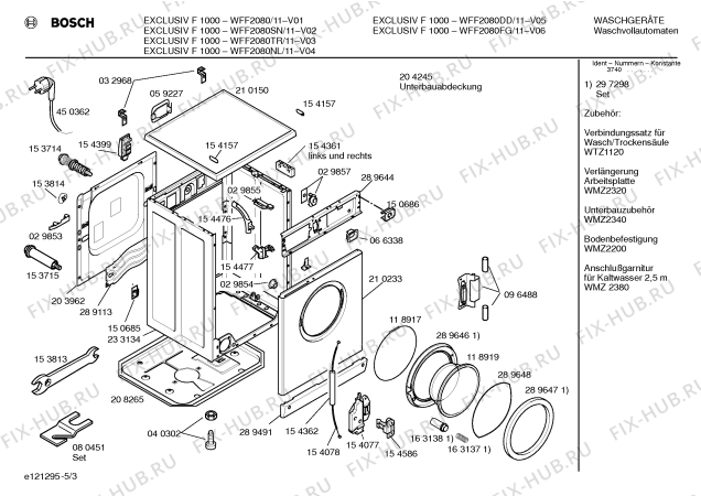 Схема №4 WFF2080TR EXCLUSIV F 1000 с изображением Вкладыш в панель для стиральной машины Bosch 00096736