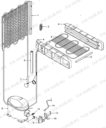 Взрыв-схема холодильника Zanussi ZF43LGA - Схема узла Cooling system 017