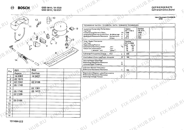 Взрыв-схема холодильника Bosch GSD3610 - Схема узла 02